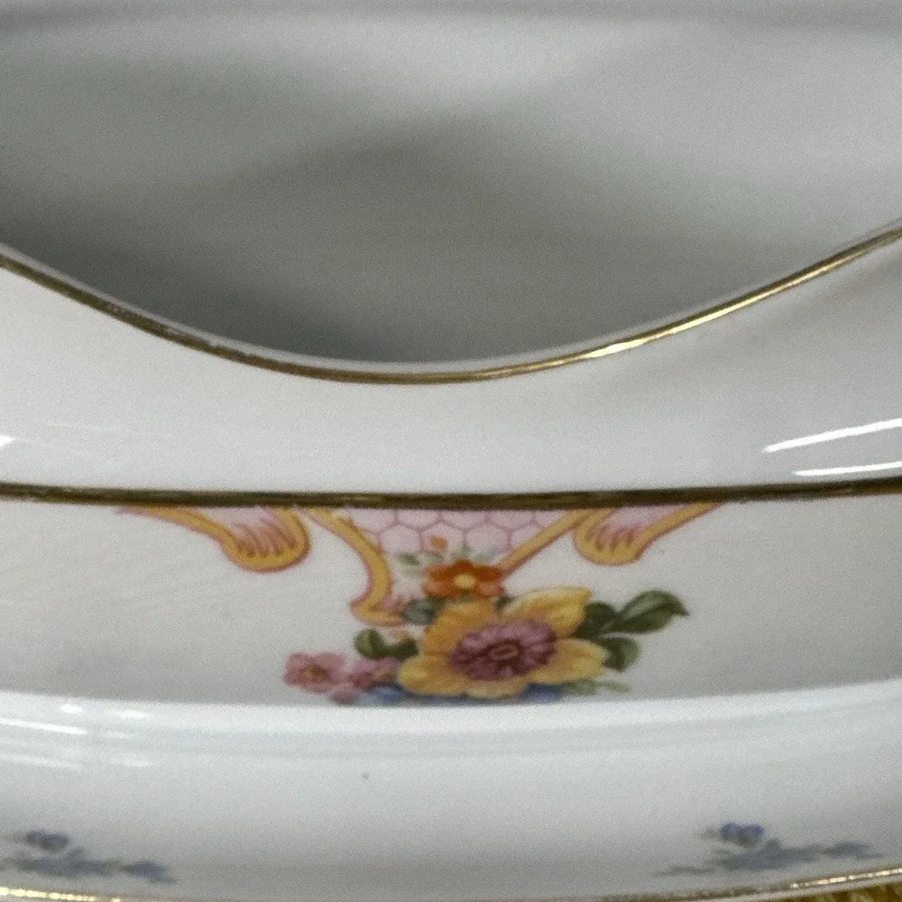 Vintage‎ Epiag Bridal Rose Gravy Boat Czechoslovakia 1930s With Underplate